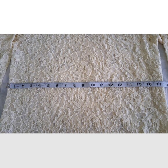 Pale Yellow/Cream Lace Long Sleeve, Denver Hayes, Women's, Large - Picture 7 of 9